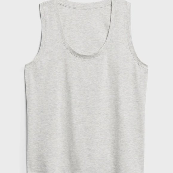 Banana Republic SUPIMA Light Gray Scoop Neck Racerback Tank Top - Picture 1 of 6
